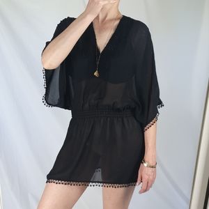 H&M black swimsuit coverup size 4